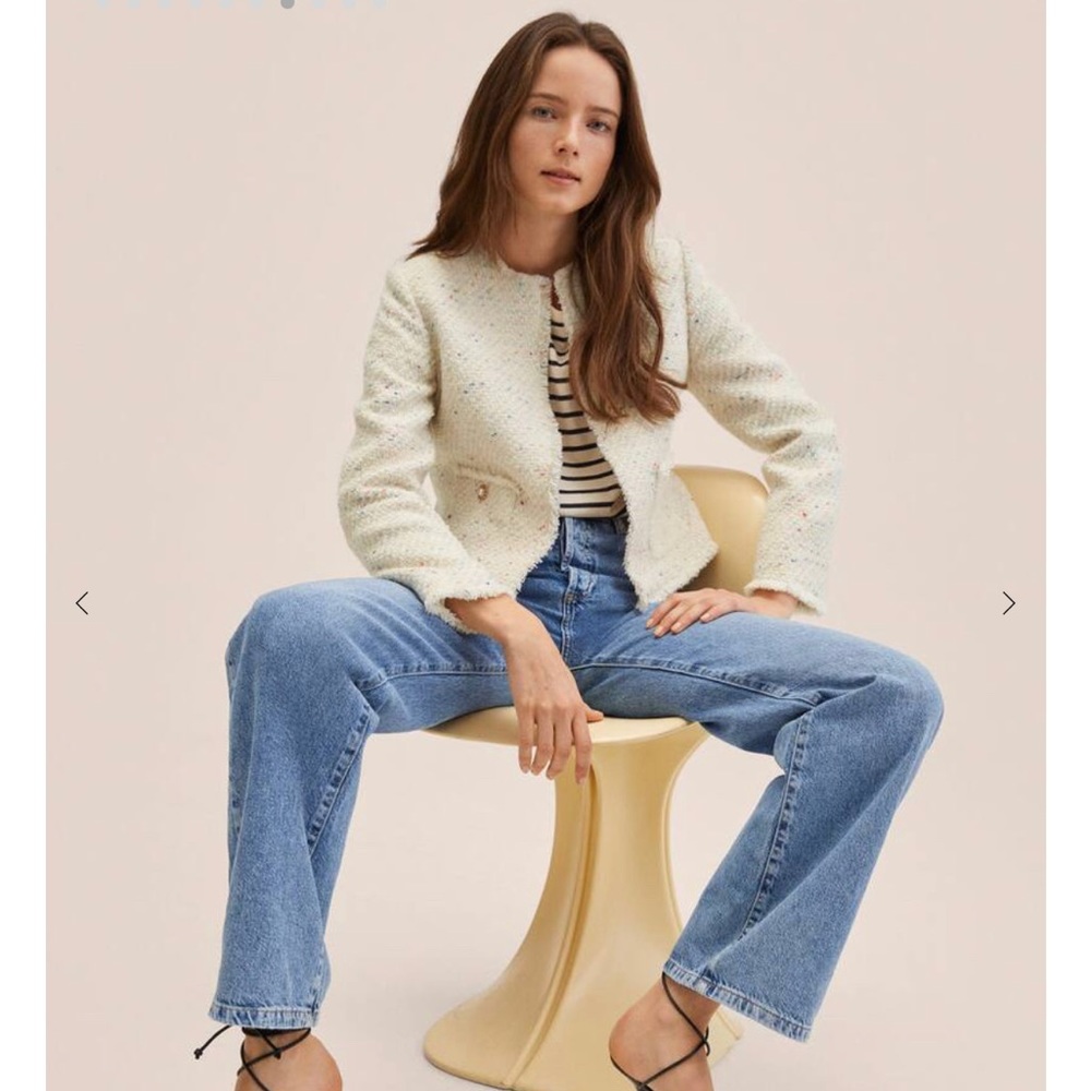 Mango off white tweed jacket